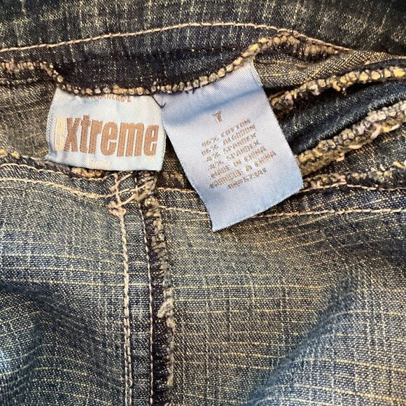 Extreme Denim Miniskirt with FauxLeather Details, 7. Altgirl, egirl, rocker - Picture 6 of 8